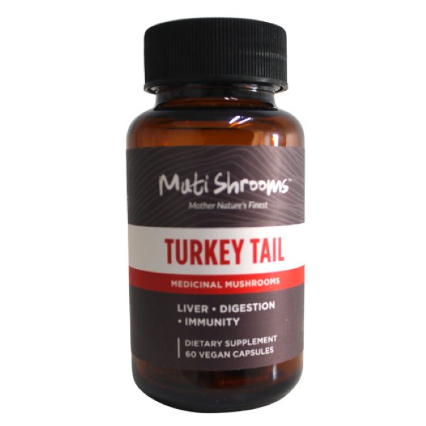 Muti Shrooms - Turkey Tail - Medicinal Mushroom Immune Support - 60 Caps