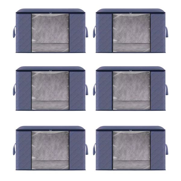 Bestby - 90L Quilt Bedding Winter Clothes Organizer Storage Bag (6 Pack)