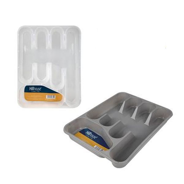 Hillhouse Cutlery Tray Grey And White 2 piece - 32 x 25 x 4cm