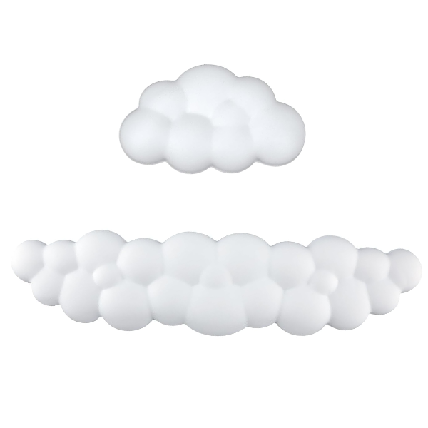 Cloud-Shaped Non-Slip Wrist Rest Pad - White (2 Piece)
