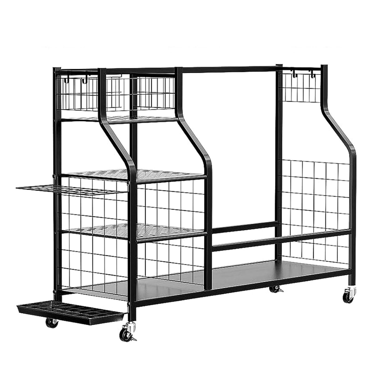 4 Tier Sport Heavy Duty Golf Storage Rack With Wheels - 93x40.6 x 114.5CM