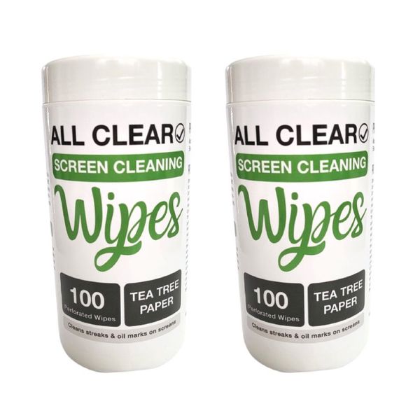 All Clear 100 Screen Wipes - Pack Of 2