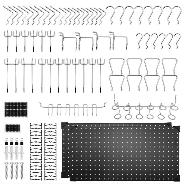 Dark Duck 100-Piece Metal Pegboard Hook Set for Wall Storage