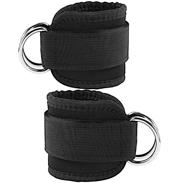2 Black - Ankle Straps for Workouts