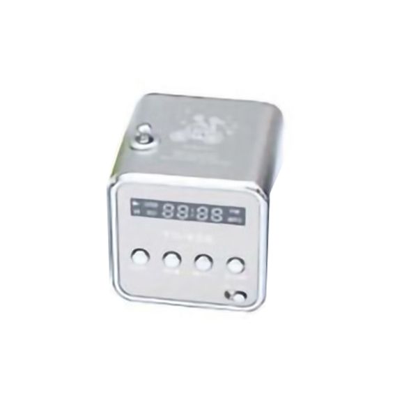 Mini Bluetooth Speaker 4 Buttons Design Screen Display FM Radio Silver