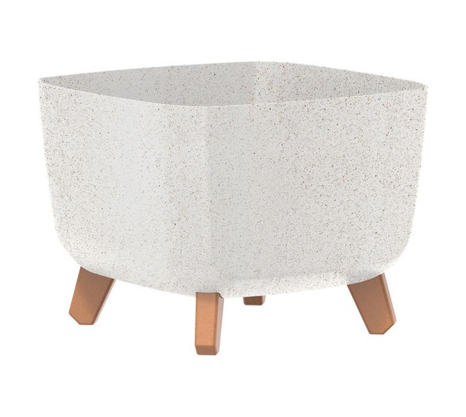 Square Eco Wood Flower Pot White 300 mm