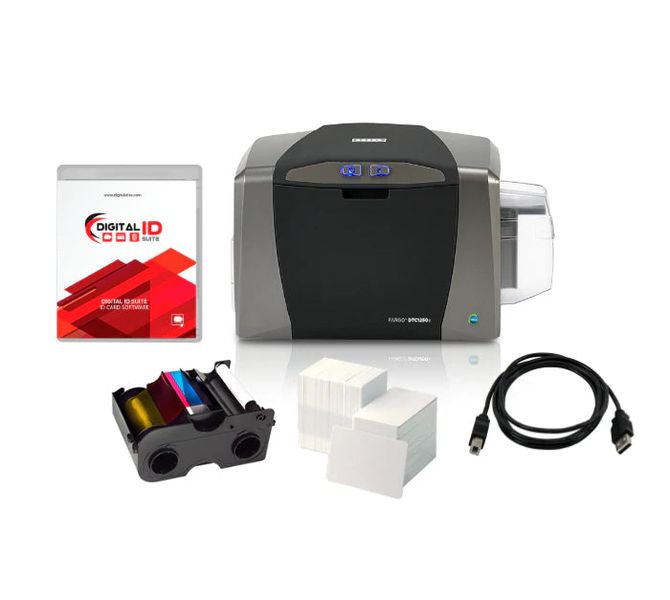HID FARGO DTC1250e Single-Sided ID Card Printer - Full Bundle Kit
