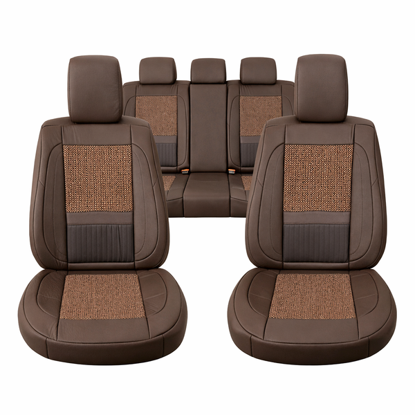PU Leather Seat Covers - With Lumbar Support - 5 Piece