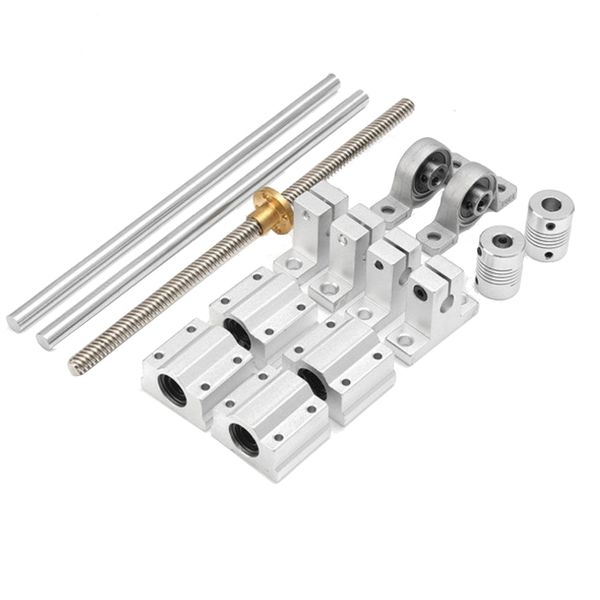 Tools Horizontal Stainless Steel Polished Rod Lead Screw Kit 16pcs - 40cm