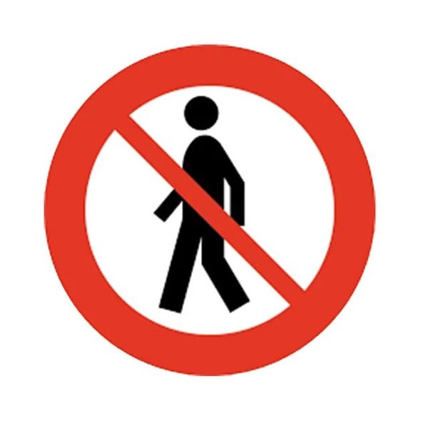 No Pedestrian Crossing Symbol Sign