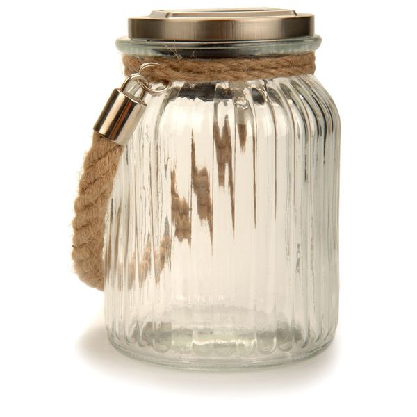 Solar Flair Solar Sun Jar with Hemp Rope