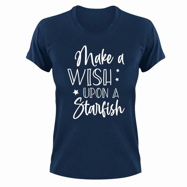 Wish T-Shirt Gift Navy for Christmas Birthday Beach Sea