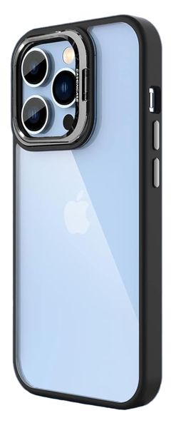 Case for iPhone 15 Series Clear Case side colour black with Stand