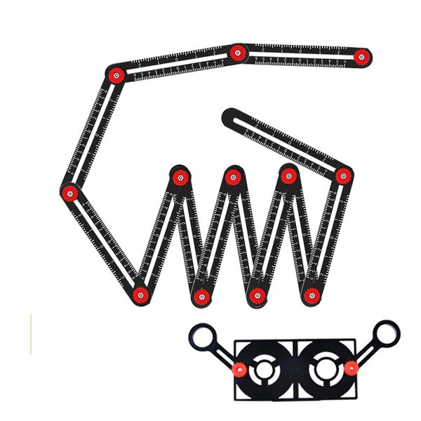 12 Section Multi-Angle Measuring Ruler Aluminum Alloy and Universal Locator