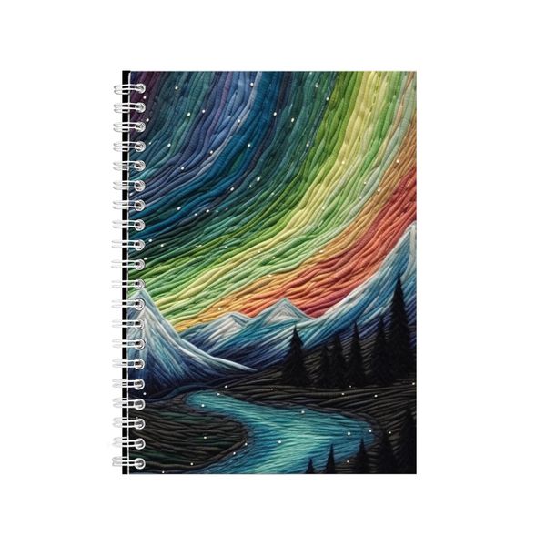 3D Embroidered Northern Lights Notebook Gift Idea A4 Notepad Pad 105