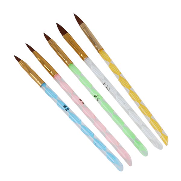 5 2-Ways Acrylic Nail Art Pen Brush Cuticle Pusher 18cm