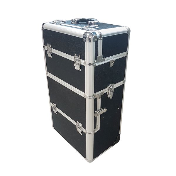 Carry Case on Wheels - 2 Part - Adjustable Internal Compartments ( Black )