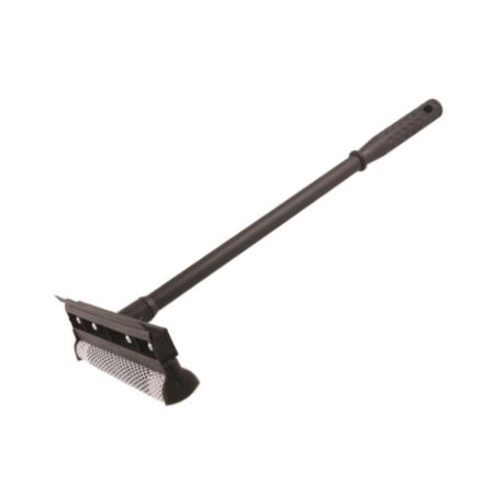 Supply Partners Black Plastic Handheld Window Squeegee - 250mm Wide Sponge Image