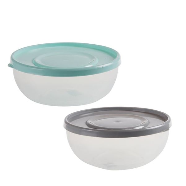 Salad Bowl Plastic 2l With Lid . (6 Pack)