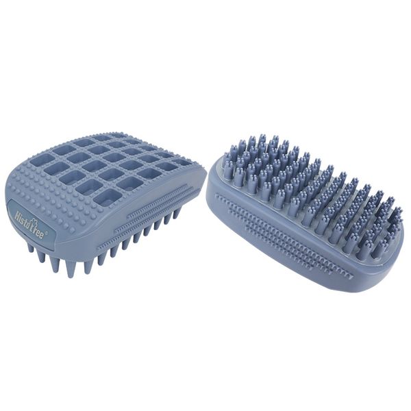 Pet Bath Brush for Large Dogs &amp; Cats - Silicone Massage Brush for Shedding