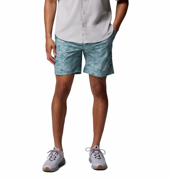 Columbia Men's PFG Rambler Printed Water Shorts Crush Blue Pez Gallo