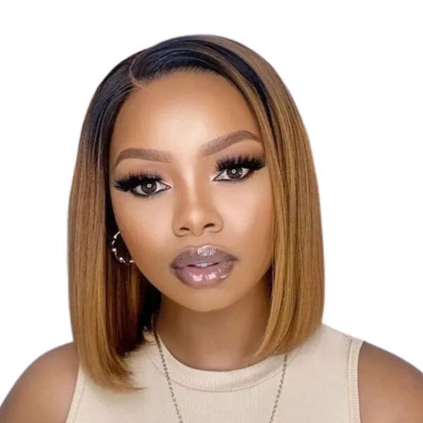 Full Frontal Brazilian Hair Wig, Bob Cut Two Tone Wig.