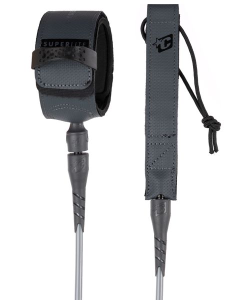 Creatures Superlite Comp 6 Surfboard Leash - Titanium Carbon