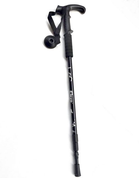 Anti Shock Telescopic Walking Stick Adjustable 95-110cm BLACK