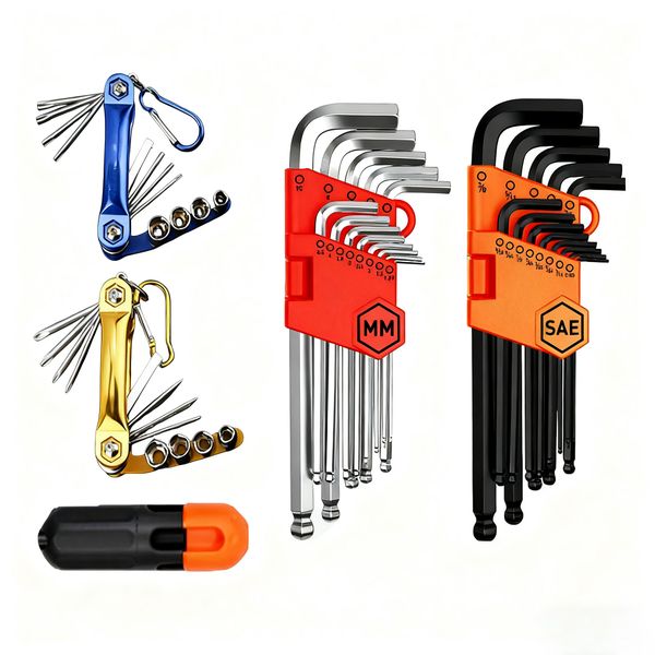 41Pieces Hex Key Allen Wrench Set Folding Multi-Industrial Grade Set Tools