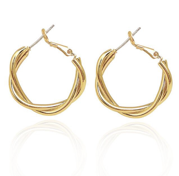 Twist 'n' Shout Hoop Earrings - Awesomeness 35mm in Gold or Rose Gold!