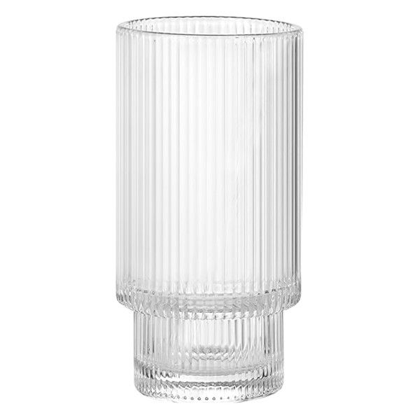 Ribbed Design Borosilicate Water Glass With Versatile Use - Transparent