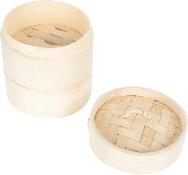 Steamer Basket Set for Food Cooking, 2-tier 10cm Small Size with Lid,
