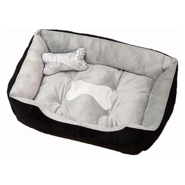 Fluffy Dog Bed Large Soft Breathable Pet Cat Bed Washable With Bone Toy