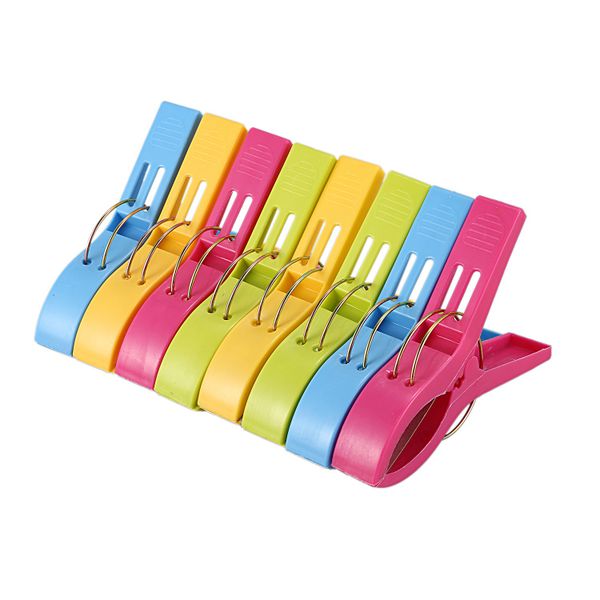 Pack Of 8 Large Bright Colour Plastic Pegs