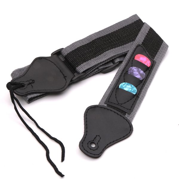 Guitar Strap, Braided Nylon, w/3 Picks