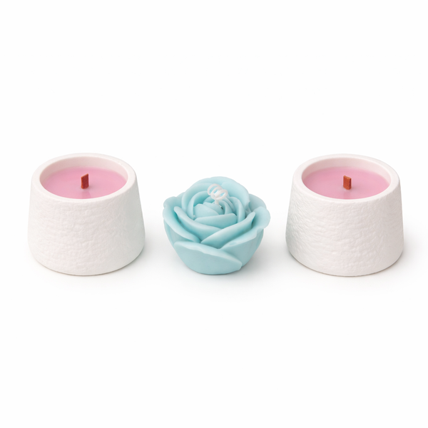 3 Pieces Decorative Scented Candle Gift Set ( Rose and Vanilla )