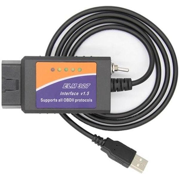 ELM327 Interface USB OBDII Auto Diagnostic Scanner Tool with Switch With CD