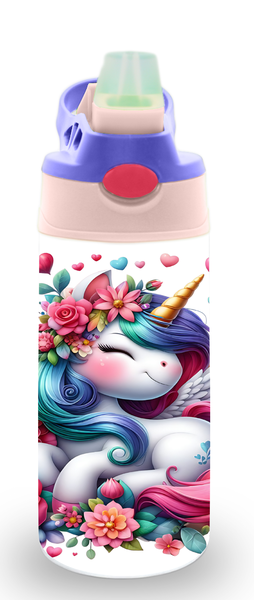 Rainbows &amp; Unicorns 12oz Double Walled Bottle With Silicone Spout