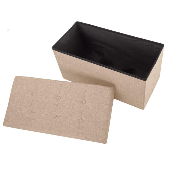 Storage Ottoman Folding Footstool Sofa Bench 76cm Cube Box Storage Seat