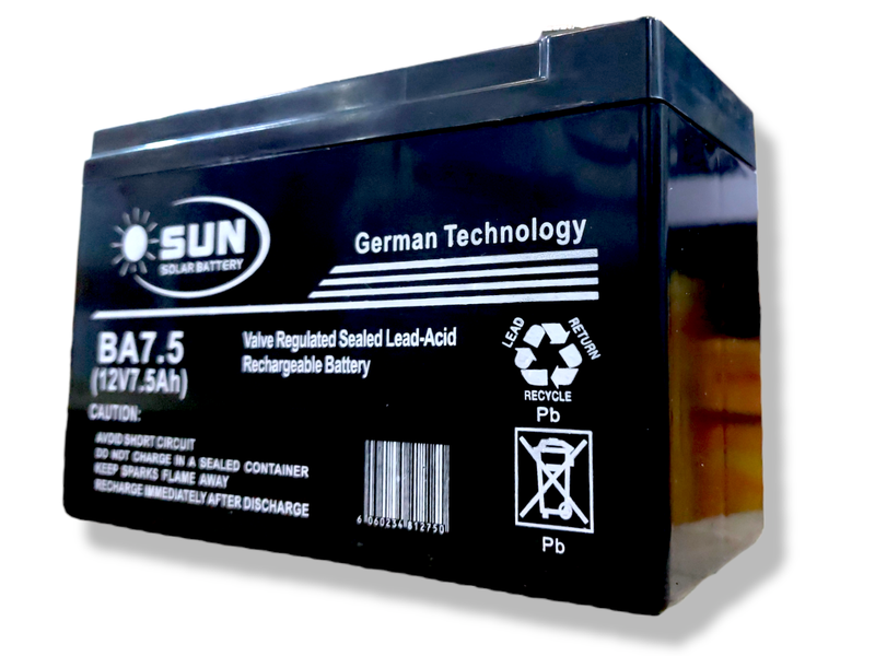 SUN 7.5 Ah 12V sealed Lead-Acid Valve-regulated Rechargeable Battery