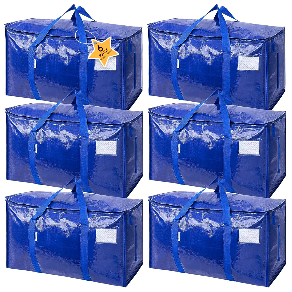 Topika - Moving Bags Heavy Duty Storage Totes with Handles & Tag Pocket
