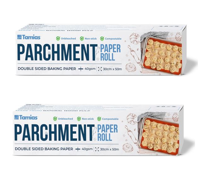 Tamias Premium Parchment Baking and Cooking Paper 2 x 50m X 30cm Roll