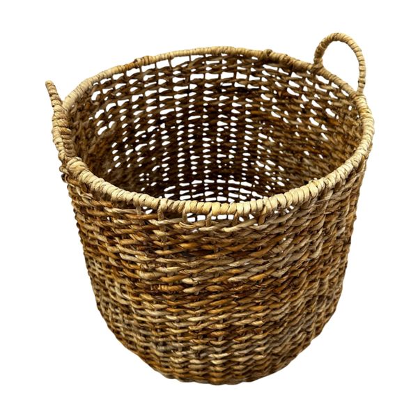 Storage Basket with Handles | Handwoven Water Hyacinth