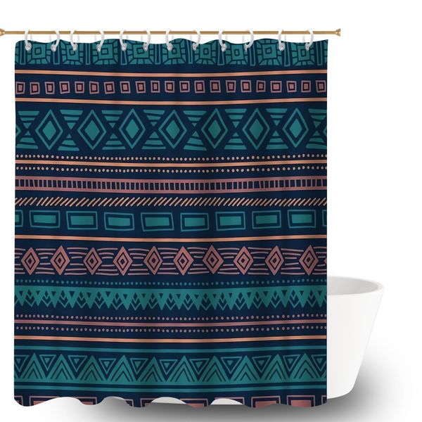 Bohemian Print Waterproof Bath Curtain, Bath Curtain for Housewarming Gift