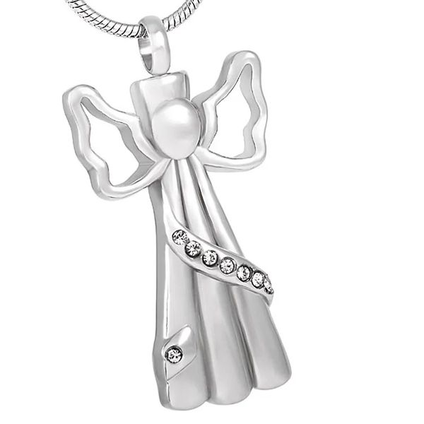 CelestialGuard Crystal Angel Memorial Ash Urn Necklace