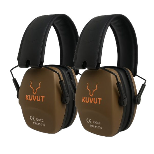 KuVut Shooting Ear Protection Earmuffs - Brown - 2 pack