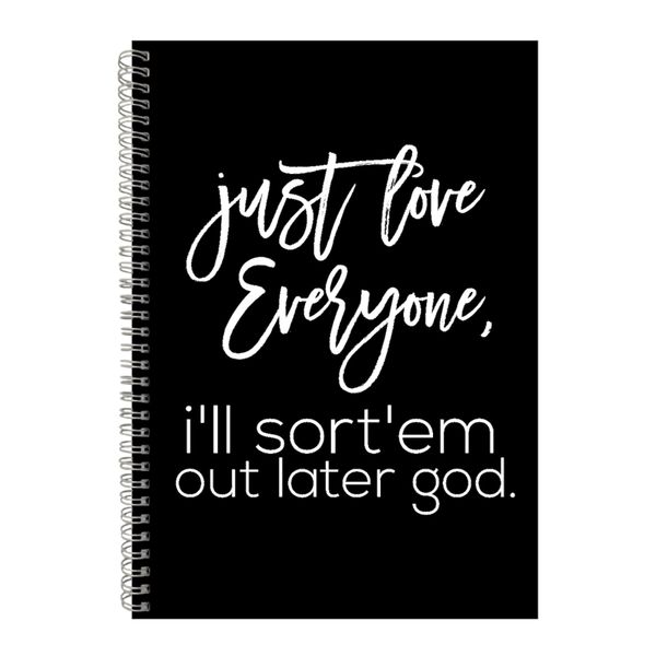 Love all A4 Notebook Spiral Lined Motivational Sayings Graphic Notepad 248