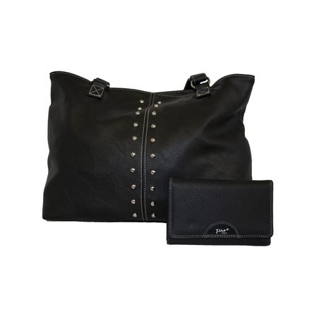 Black purse with online gold studs