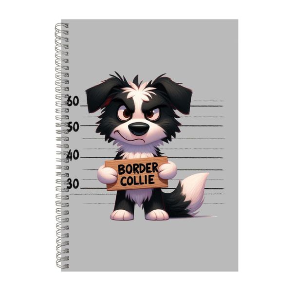 Border Collie A4 Notebook Spiral Lined Trendy Notepad Dog Gift Idea 303