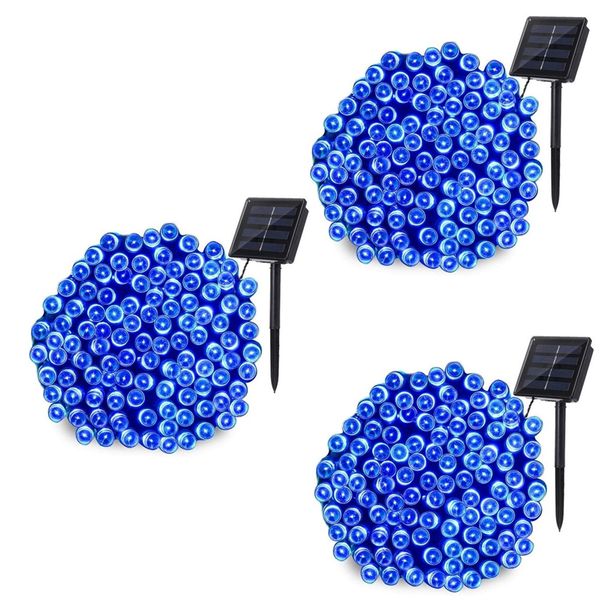 3 x Solar String Lights 100 LED 12M Decorative Lamp for Christmas
